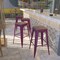 Flash Furniture Backless Purple Barstool with Square Wood Seat, 30" High, PK4 4-ET-BT3503-30-PUR-WD-GG - alternate 1